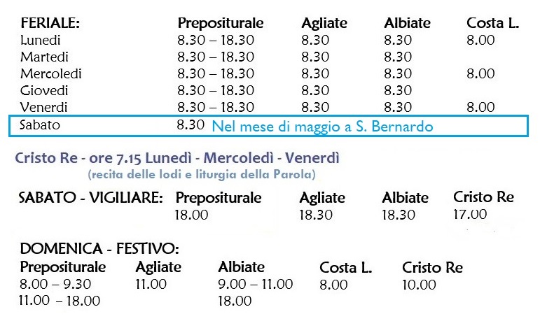 Orari S.Messe